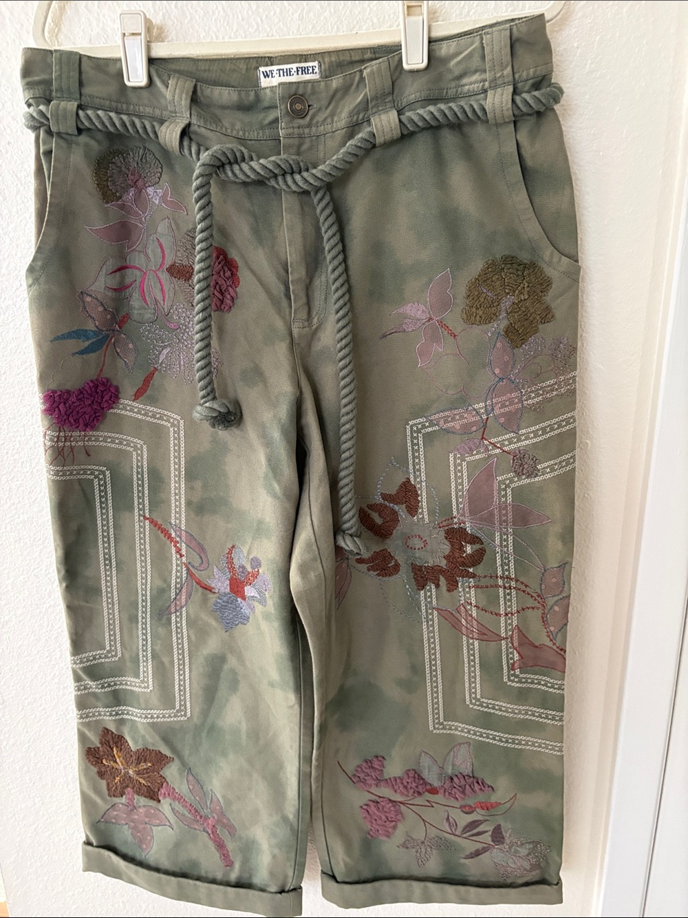 NWOT Free People We The Free Electric Sands Embroidered Pants - Picture 4 of 9